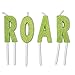 Roar Birthday Cake Topper Letters with Thin Printed Candles and Holders (28 Pack)