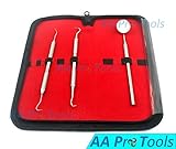 DENTAL HYGIENE TOOL KIT - INCLUDES STAINLESS STEEL TARTER SCRAPER/SCALING REMOVER, DENTAL TOOTHPICK, MOUTH MIRROR - BY AA PRO- DENTISTS TOOLS SET IS IDEAL FOR PERSONAL USE & PET FRIENDLY A+ QUALITY