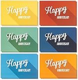36 Pack Anniversary Card Set - Happy Anniversary Cards - Assorted Blank Greeting Cards - Colorful Greeting Cards Bulk Set - Retro Inspired Designs, Envelopes Included, 4 x 6 Inches