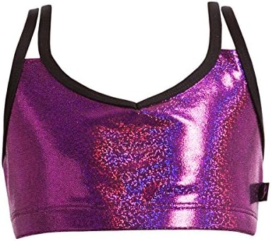 Energetiks Girls' Metallic Double Cross Crop Top