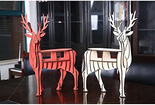 AZlife DIY 3D Cut Model Kit- Wooden Puzzle Kit for Educational &amp;Wall Decor -Construct a Creative &amp; Visual Model Whole Deer(Teakwood)