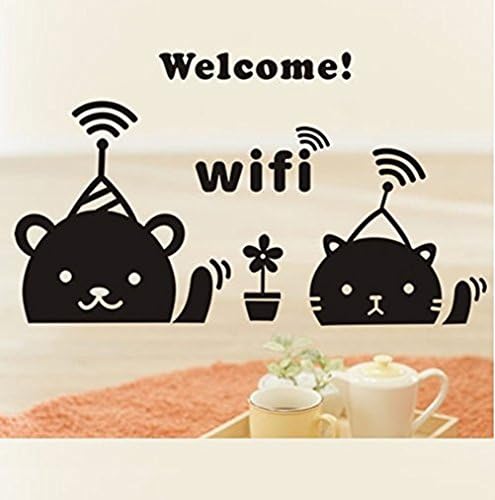 Graphic Club Free WiFi Wall Sticker for Businees, Resturant, Café, Office {Black
