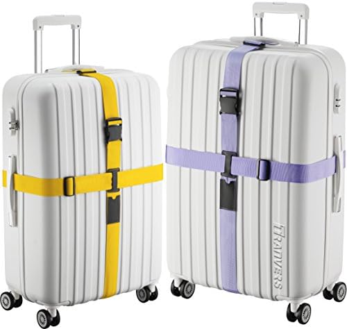 TRANVERS 2 Sets of Cross-way Luggage Straps For Suitcase Heavy Duty Adjustable