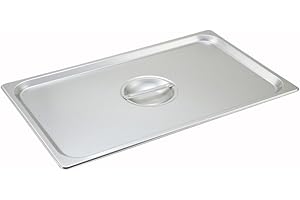 Tiger Chef 1/1 Full Size Stainless Steel Steam Table Pan Cover, Solid Full Size Non-Stick Surface Steam Pan Lids With Handle