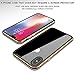 iPhone Xs Max Case, ZHIKE Magnetic Adsorption Case Front and Back Tempered Glass Full Screen Coverage One-Piece Design Flip Cover [Support Wireless Charging] for Apple iPhone Xs Max (Golden)
