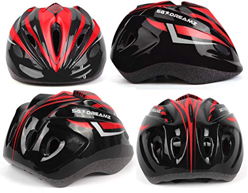 1 KIDS+Helmet+Adjustable+Certified+K12+1LightBlackRed
