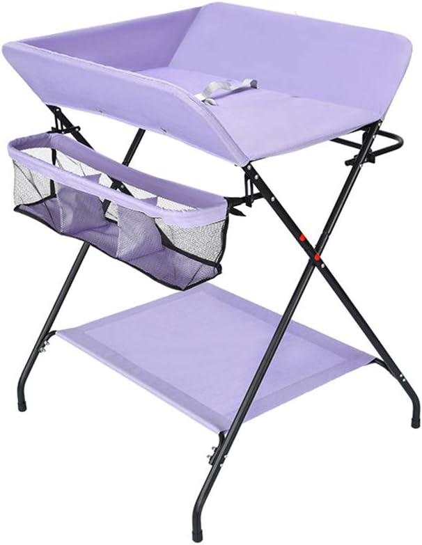 Changing Table with Large Storage Basket Changing Unit Folding Baby Toddler Infant Portable Diaper Station for 0-36 Months Baby - Nursery Dresser Organizer