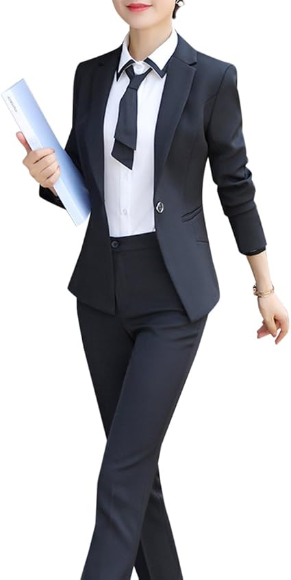 Amazon Com Women S 3 Piece Business Office Lady Suit Set For Work Formal Blazer Vest And Pant Clothing