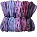 Hand Dyed Superfine Merino Tencel Roving for Spinning and Felting. 5oz, Purple Haze