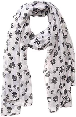 Sansee Fashion Women Fashion Beautiful Embroidered Cotton Linen Pawprints Wrap Shawls Scarves