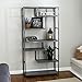 Household Essentials 8090-1 Tall Open Bookcase | Geometric Storage Shelves | Faux Slate Concrete