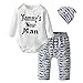 3Pcs Newborn Baby Boys Clothes Mommy's New Man Romper Moustache Pants Hat Outfits Set primary