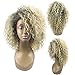 ✿ICE cream Short Blonde Kinky Curly Wigs for Black Women Blonde Mixed Brown Synthetic Hair Wigs Female Afro Full Wigs (Gold)thumb 1