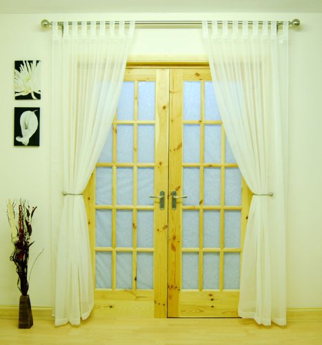 Cream Woven Voile Tab Top Panel. Buy One Panel Get One Free. 58” Wide x 81” Drop.