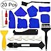Caulking Tool Kits，Angela&Alex 20 PCS Caulk Remover Silicone Grout Scraper Sealant Finishing Tool Nozzle Caulk Caps Replaceable Pads Black Yellow Cleaning Brushes for Bathroom Kitchen