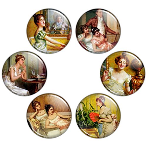 Button Bistro Women's Elegant Ladies 1.25 inch (32 mm) Pinback Button Set Badges Pins