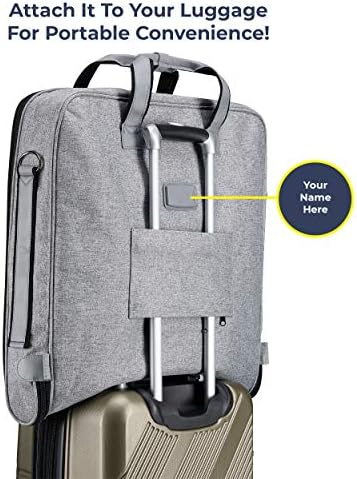 ZEGUR Suit Carry On Garment Bag for Travel and Business Trips - Fancy Design - with Shoulder Strap and Organization Pockets (Luxury Gray) 6 ZEGUR Suit Carry On Garment Bag for Travel and Business Trips - Fancy Design - with Shoulder Strap and Organization Pockets (Luxury Gray)