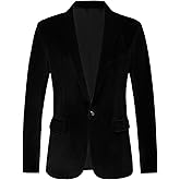RONGKAI Mens Velvet Blazer Slim Fit Fashion Suit Jacket for Wedding Prom Dinner Party