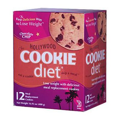 Hollywood Cookie Diet Meal Replacement Cookies, Chocolate Chip- 12 ct
