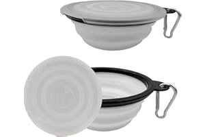 KlerRoem Collapsible Dog Travel Bowls, 2 Pack Dog Small/Large Travel Bowl Portable Foldable Pet Feeding Watering Dish for Traveling, Walking, Parking