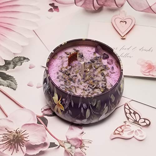 MAGIC FUNCTION Aromatherapy Spiritual Scented Candle with Dried Flower, 5.7Oz, 25 Hours. (HELPING HAND)