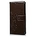 Note 5 Case,Galaxy Note 5 Case - Fashion Wallet Purse 3D Embossed Butterflies Premuim PU Leather Flip Cover Ultra Slim TPU Inner Bumper Hand Strap Magnetic Card Slots Dust Plug by Badalink - Brown