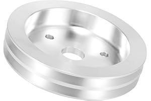 Hihaha Vehicle Crankshaft Pulley Short Water Pump Double Groove Crank Pulley for Chevy SBC 350 Engine Durable Material