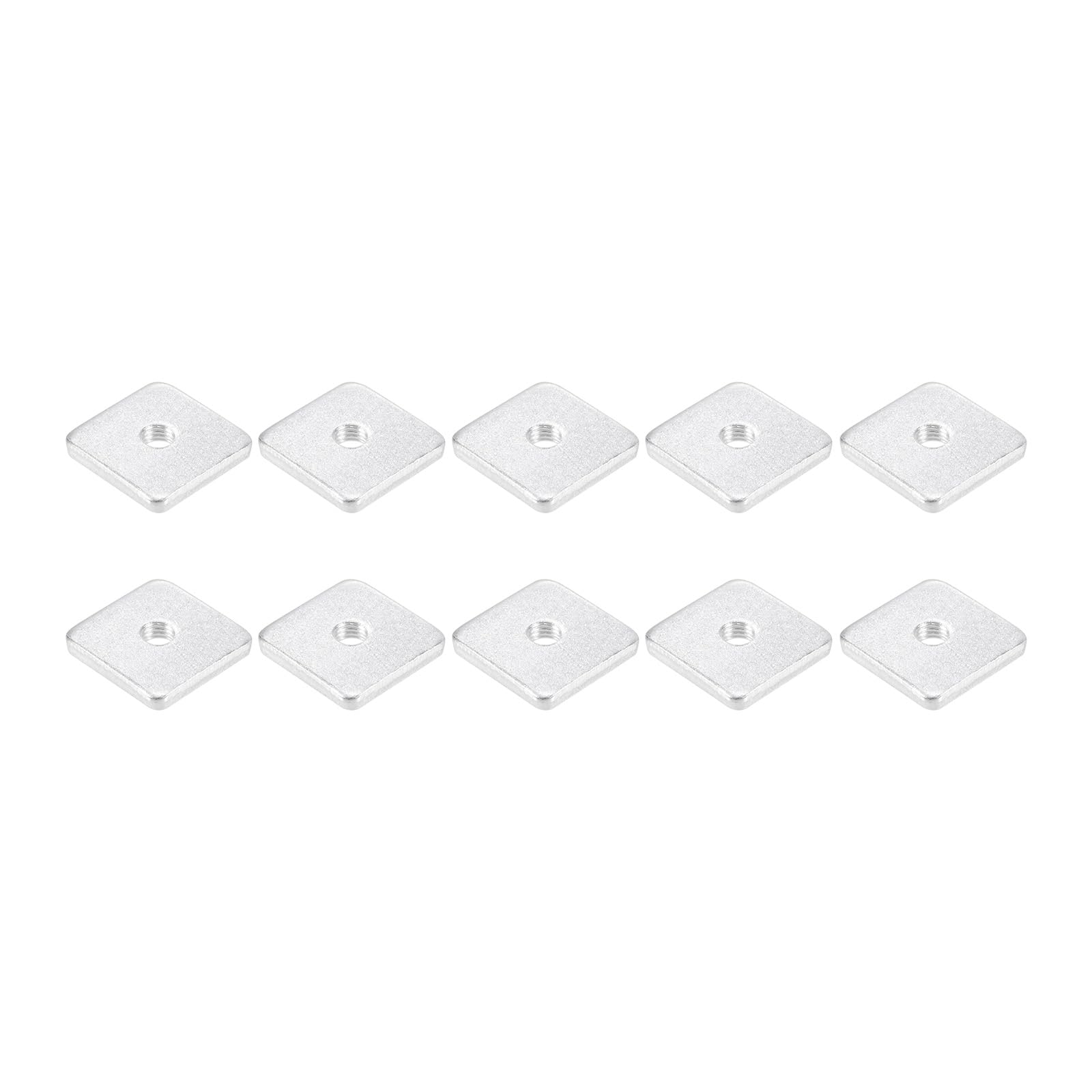 METALLIXITY Square Nuts (M8x30x5mm) 10Pcs, Carbon Steel Hardware Nuts - for Furniture Construction Mechanical Equipment Fasteners, Silver Tone