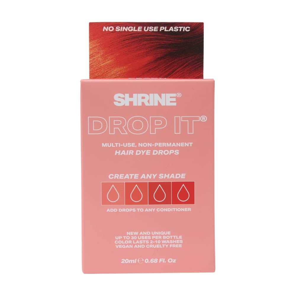 Shrine Drop It Hair Dye Kit - Semi-Permanent Hair Color | Create Any Shade From Pastel to Vibrant | 200 Drops Per Bottle | Multi-Use, Vegan & Cruelty Free PEACH