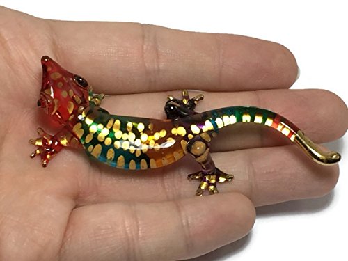 BUGBEAR LIZARD GECKO HAND BLOWN CLEAR GLASS ART GECKO FIGURINE ANIMALS GLASS BLOWN FBM