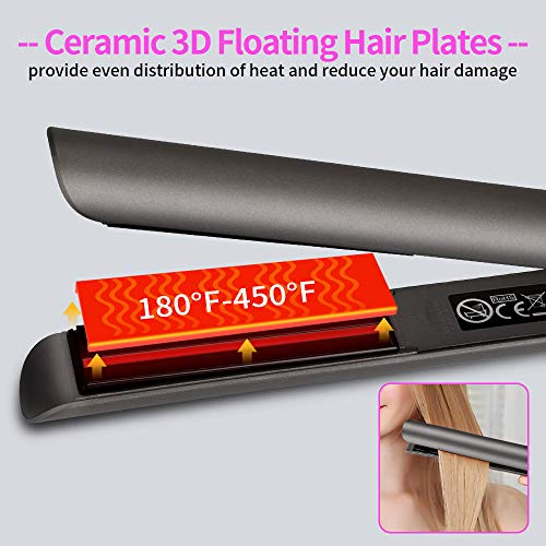 Flat Iron for Hair,MANLI Hair Straightener and Curler 2 in 1, Ceramic Infrared Flat Iron for All Hair Styling, Temp Setting and Auto Shut Off - Thumbnail 3