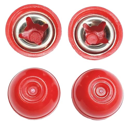 Quadrapoint Hub Cap Cover Replacement Compatible with Popular Red Wagon Brand for Classic Infant/Baby Walker Wagon and Other Walkers - fits 1/4 Inch Axle Diameter, Red 4-pk