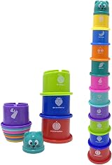 RAM Baby Kids 11 Piece Stacking Cups Multicoloured Learn Tower view 2