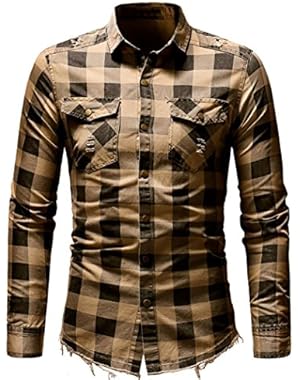 Men's Slim Fit Buffalo Plaid Oxford Shirt