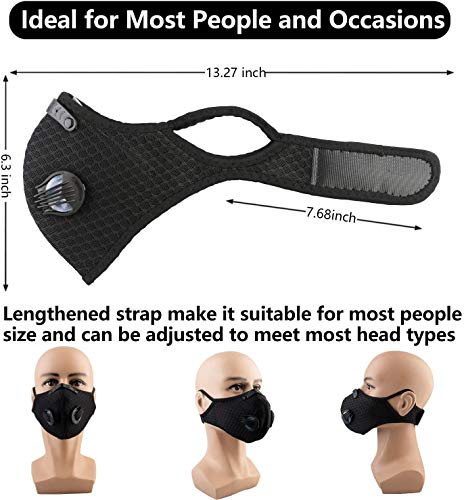 N\\C Antipolvere ???????????????????????????????????????? per Ciclismo, Sportiva Lavabili ???????????????????????????????????????? Anti-inquinamento per Bicicletta(Nero)