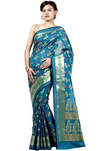Chandrakala Green Banarasi Cotton Silk Saree - Image 8