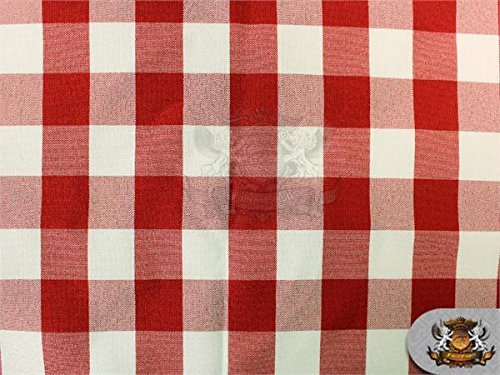 Poly Poplin Checkered Fabric 07 RED / 58