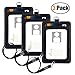 PU Leather ID Badge Card Holder, Vetoo - 3 Pack PU Leather Vertical ID Badge Card Holder with Detachable Lanyard/Strap