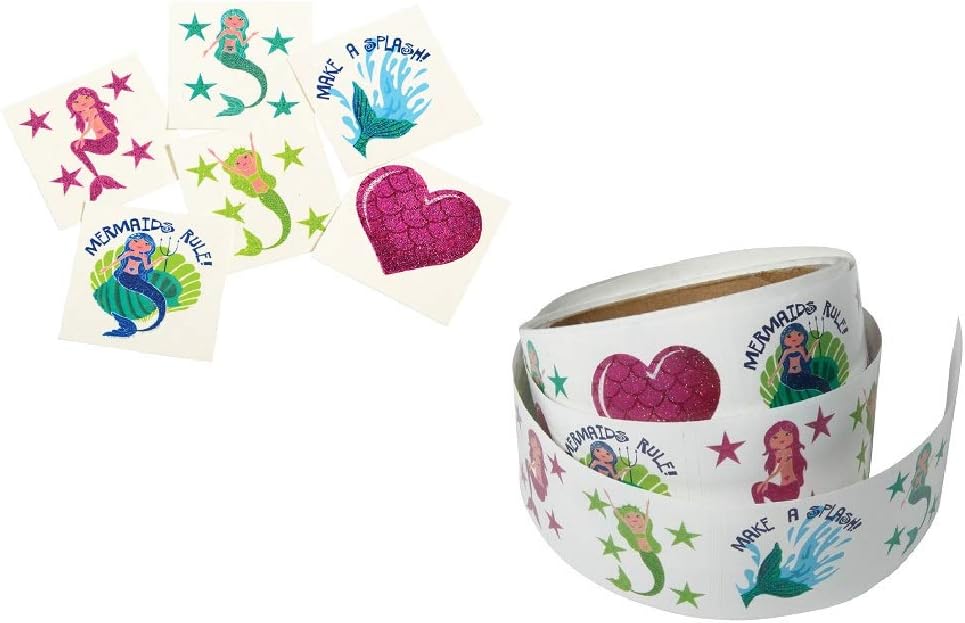 Novelty Treasures Mythical Set Mermaid Glitter Stickers and Mermaid Glitter Tattoos