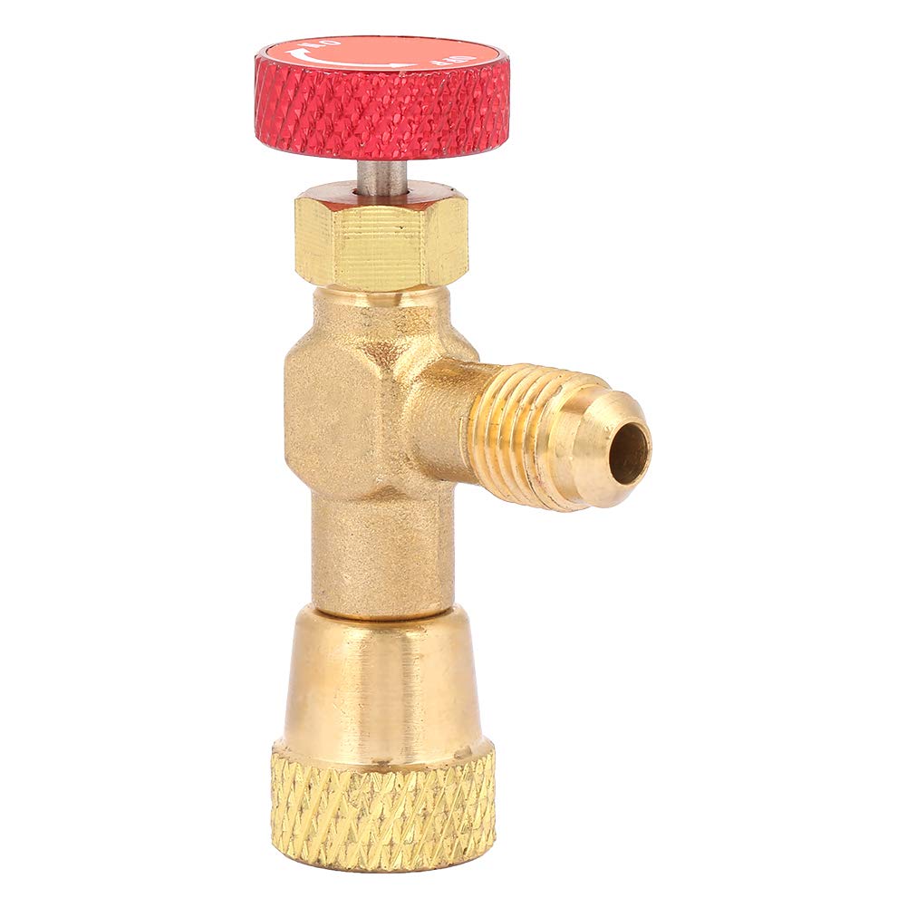 Yosoo Health Gear R410A Refrigerant Valve, Brass Flow Control Valve, 1/4''-5/16'' for Refrigerant Charging Hose