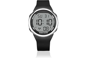 MAUJOY English Talking Men's Watch for Elderly, Low Vision or Visually Impaired, Loud Sound, Large Numbers, Bold Hands, Stainless Steel Expandable Strap