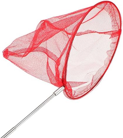 Samearon Bobing Butterfly Net 40-85Cm Extendable Stainless Steel Handle Polyester Mesh Kids Fun Insect Butterfly Hand Fishing Landing Net Red