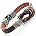 Urban Jewelry Dark Brown Leather Nautical Knot Bracelet for Him and Her 8 inch (Secure New Clasp)