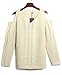 Merryfun Women's Cold Shoulder Sweater Fall Long Sleeve Knit Pullover Tops