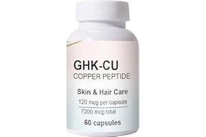 GHK-Cu Copper Peptide Supplement, 120mcg High-Purity Supplement for Skin & Hair, Enteric-Coated for Maximum Absorption, Vegan