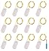 LRCXL Pack of 12 LED Moon Fairy String Lights 20 Micro Starry LEDs on Copper Wire,2 x CR2032 Batteries Included,6.5 Ft (2m) for Party DIY Wedding Centerpiece or Table Decorations (Warm White)