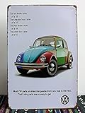 Color of the Volkswagen Beetle, Metal Tin Sign, Vintage Wall Ornament Decor, Size 8