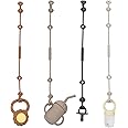Nupoopy 4 Pack Toy Safety Straps for Baby, Silicone Baby Bottle Harness Straps｜Sippy Cup Leash｜Baby Teether Pacifier Holder Clips for Stroller, High Chair, Crib, Bag(Sand/Light Grey/Dark Grey/Clay)