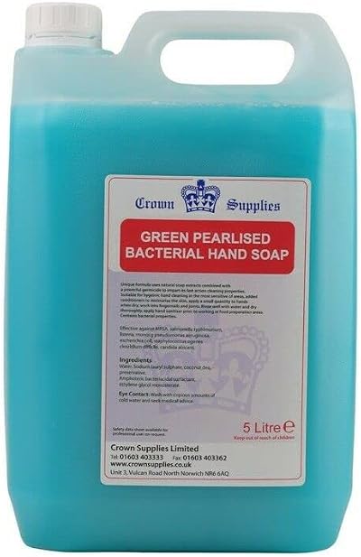 Crown Supplies Green Pearlised Bacterial Hand Soap 5 Litres Professional Hygiene