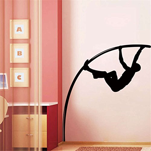BIBITIME Sport Pole Vault Wall Sticker for Boyfriend Valentines Day Gift Sportsman Athlete Silhouette Vinyl Decal Living Room Bedroom Kids Room Decor Home Art PVC Murals - Thumbnail 4